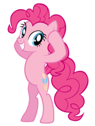 Size: 3000x3972 | Tagged: safe, artist:j-brony, pinkie pie, earth pony, pony, g4, read it and weep, bipedal, female, grin, high res, mare, my brain is full of fuck, simple background, smiling, solo, transparent background, vector