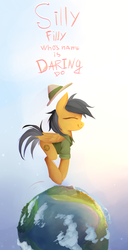 Size: 1280x2500 | Tagged: safe, artist:pfjerk, daring do, pegasus, pony, g4, earth, female, jumping, silly, solo