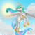 Size: 2900x2900 | Tagged: safe, artist:digitalcyn, princess celestia, g4, female, flying, high res, solo, sun