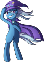 Size: 1845x2556 | Tagged: safe, artist:arastane-siryphia, trixie, pony, g4, bipedal, female, grin, smiling, solo