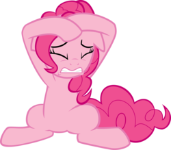 Size: 6000x5250 | Tagged: safe, artist:decompressor, pinkie pie, a friend in deed, g4, absurd resolution, covering, eyes closed, female, scared, simple background, solo, transparent background, vector