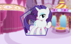 Size: 1920x1200 | Tagged: safe, artist:damuchi99, artist:thejourneysend, edit, rarity, pony, unicorn, g4, carousel boutique, female, mare, pose, solo, vector, wallpaper, wallpaper edit