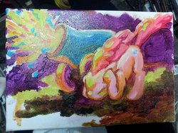 Size: 400x300 | Tagged: safe, artist:garaganzya, pinkie pie, g4, confetti, irl, oil painting, painting, party cannon, traditional art