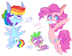 Size: 1200x933 | Tagged: safe, artist:tokiball12345, pinkie pie, rainbow dash, spike, g4