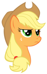 Size: 3439x5397 | Tagged: safe, artist:eugene-joe-c, applejack, g4, .psd available, absurd resolution, bust, female, simple background, solo, transparent background, unamused, vector