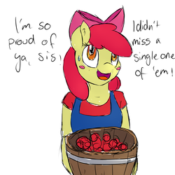 Size: 4000x4000 | Tagged: safe, artist:lisa400, apple bloom, earth pony, anthro, g4, blushing, female, sketch, solo, sweat