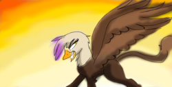 Size: 1080x550 | Tagged: safe, artist:captainsnarkyninja, gilda, griffon, g4, female, smiling, solo