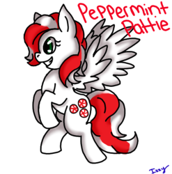 Size: 509x515 | Tagged: safe, artist:mafidogs, oc, oc only, oc:peppermint pattie, pegasus, pony, cutie mark, smiling, solo