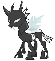 Size: 515x576 | Tagged: safe, artist:specthetinychangeling, edit, oc, oc only, changeling, recolor, solo, white changeling