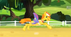 Size: 250x130 | Tagged: safe, gameloft, carrot cake, earth pony, pony, g4, 3d, animated, artificial wings, augmented, clear the skies, dumb running ponies, glimmer wings, gotta go fast, loop, magic, magic wings, male, running, solo, wings