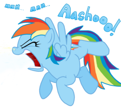Size: 3124x2780 | Tagged: safe, artist:masterxtreme, rainbow dash, g4, female, fetish, gross, high res, mucus, nostril flare, nostrils, sneezing, sneezing fetish, snot, solo, spray