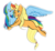 Size: 873x811 | Tagged: safe, artist:asikku, applejack, rainbow dash, earth pony, pegasus, pony, g4, alternate hairstyle, blank flank, female, hair tie, lesbian, loose hair, mare, missing freckles, ship:appledash, shipping, simple background, transparent background