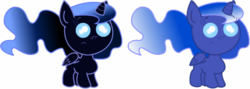 Size: 1902x678 | Tagged: artist needed, safe, nightmare moon, princess luna, g4, age regression, baby, cute, daaaaaaaaaaaw, filly, foal, nightmare woon, simple background, younger