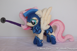Size: 3115x2077 | Tagged: safe, artist:masha05, fluttershy, g4, armor, high res, irl, jousting, lance, photo, plushie, solo