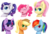 Size: 5848x4012 | Tagged: safe, artist:chiweee, applejack, fluttershy, pinkie pie, rainbow dash, rarity, twilight sparkle, g4, absurd resolution, alternate hairstyle, bedroom eyes, blushing, cute, eyes closed, grin, happy, high ponytail, lip bite, looking at you, mane six, open mouth, ponytail, smiling, wink