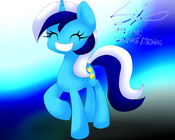 Size: 2000x1600 | Tagged: safe, artist:derpfacederpy, minuette, pony, unicorn, g4, eyes closed, female, grin, smiling, solo