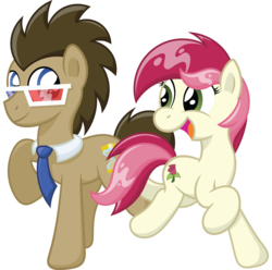 Size: 2873x2849 | Tagged: safe, artist:t-3000, doctor whooves, roseluck, time turner, g4, 3d glasses, doctor who, female, high res, male, ship:doctorrose, shipping, straight