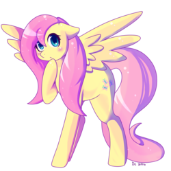 Size: 777x773 | Tagged: safe, artist:daikaluff, fluttershy, pegasus, pony, g4, blushing, cute, female, floppy ears, looking at you, mare, shyabetes, simple background, solo, spread wings, transparent background