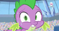 Size: 640x346 | Tagged: safe, screencap, spike, equestria games (episode), g4, animated, equestria games, hub logo, hubble, male, solo, the hub, wingless spike
