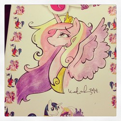 Size: 640x640 | Tagged: safe, artist:katie cook, princess cadance, g4, female, solo, traditional art