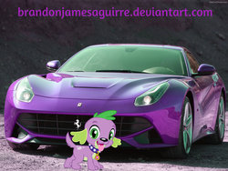 Size: 1600x1200 | Tagged: safe, edit, spike, dog, equestria girls, g4, car, ferrari, ferrari f12 berlinetta, irl, photo, spike the dog, vector