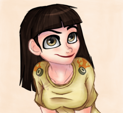 Size: 2700x2500 | Tagged: safe, artist:pastelflakes, wild fire, human, g4, female, high res, humanized, humanized ponified human, looking at you, smiling, solo