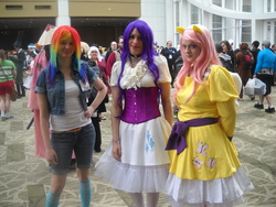 Size: 3648x2736 | Tagged: safe, fluttershy, rainbow dash, rarity, human, g4, cosplay, high res, irl, irl human, photo