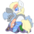 Size: 1000x1000 | Tagged: safe, artist:rue-willings, oc, oc only, oc:bubblepop, oc:inkie heart, oc:rue, pegasus, pony, ask inkie heart, blushing, clothes, happy, pegasus oc, smiling, socks, solo, striped socks