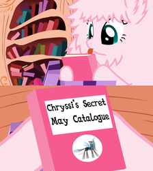 Size: 1280x1430 | Tagged: safe, artist:mixermike622, queen chrysalis, oc, oc:fluffle puff, g4, book, book cover, book cover meme, clothes, exploitable meme, lingerie, meme, solo