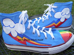 Size: 1500x1125 | Tagged: safe, artist:seriouslysavage, rainbow dash, g4, clothes, converse, customized toy, cutie mark, shoes