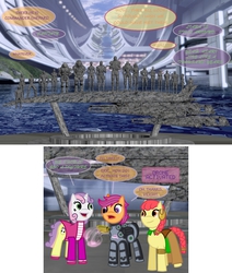 Size: 1280x1510 | Tagged: safe, apple bloom, scootaloo, sweetie belle, g4, ask-twilightvi, mass effect