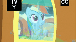 Size: 576x324 | Tagged: safe, screencap, rainbow dash, pegasus, pony, equestria games (episode), g4, season 4, animated, bipedal, bipedal leaning, crystal empire, cute, dashabetes, female, folded wings, friendship express, gif, leaning, mare, solo, train, tv rating, wings