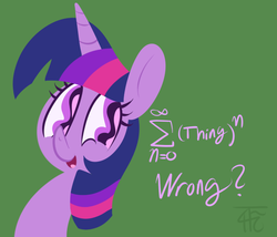 Size: 656x562 | Tagged: dead source, safe, artist:php92, twilight sparkle, alicorn, pony, g4, fancy mathematics, female, mare, math, pun, solo, twilight sparkle (alicorn), visual pun, wingding eyes