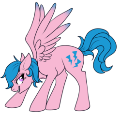 Size: 500x480 | Tagged: safe, artist:lulubell, firefly, pegasus, pony, g1, g4, female, g1 to g4, generation leap, lidded eyes, mare, simple background, smiling, smirk, solo, transparent background, wings