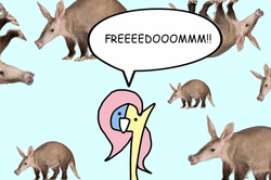 Size: 600x398 | Tagged: safe, artist:wollap, fluttershy, aardvark, g4, braveheart, comic, freedom, not salmon, scotland, screaming, wat