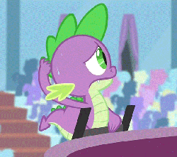 Size: 564x500 | Tagged: safe, screencap, spike, dragon, equestria games (episode), g4, animated, equestria games, lever, lighter, male, solo, spark, zippo spike