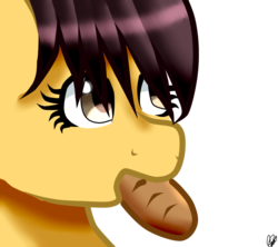 Size: 900x800 | Tagged: safe, artist:braesmile, pony, attack on titan, food, ponified, potato, sasha braus, simple background, solo, transparent background