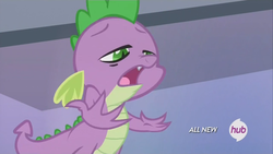 Size: 1280x720 | Tagged: safe, screencap, spike, equestria games, g4, hub logo, male, solo