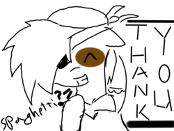 Size: 1024x768 | Tagged: safe, artist:kdlynx, pipsqueak, g4, colt, foal, grin, male, pipsqueak eating spaghetti, smiling, solo, spaghetti, thank you