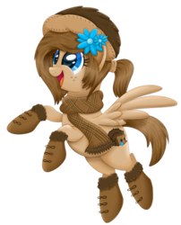 Size: 804x994 | Tagged: safe, artist:autumn-dreamscape, oc, oc only, oc:soft spines, pegasus, pony, flower, freckles, happy, hat, solo