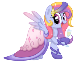 Size: 976x819 | Tagged: safe, artist:autumn-dreamscape, oc, oc only, oc:glittering cloud, pegasus, pony, clothes, colored wings, dress, gala dress, gradient wings, solo