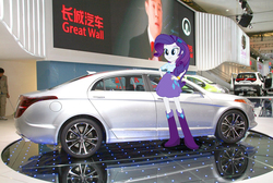 Size: 1500x1007 | Tagged: safe, rarity, equestria girls, g4, car, chinese, female, solo