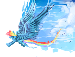 Size: 3000x2300 | Tagged: safe, artist:aquagalaxy, rainbow dash, g4, female, high res, large wings, solo