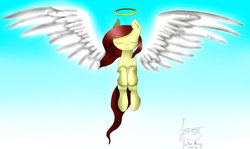 Size: 1156x691 | Tagged: safe, artist:jorge123esp, oc, oc only, angel, cute, kiki havivy, rest in peace, solo, tribute