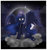 Size: 1024x1078 | Tagged: safe, artist:drawing-heart, princess luna, g4, cloud, cloudy, female, glowing eyes, magic, moon, solo