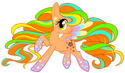 Size: 3209x1869 | Tagged: safe, artist:sakuyamon, oc, oc only, oc:april blossom, pegasus, pony, rainbow power, rainbow power-ified, simple background, solo, transparent background