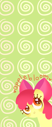 Size: 1624x4000 | Tagged: safe, artist:cosmicponye, apple bloom, g4, adorabloom, bookmark, cute, female, solo, wingding eyes