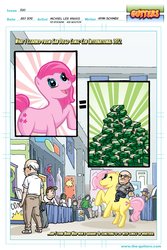 Size: 800x1200 | Tagged: safe, artist:michael lee harris, fluttershy, pinkie pie, posey, g4, comic, comic con, the gutters