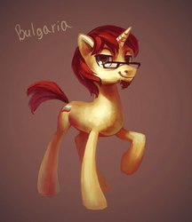 Size: 886x1024 | Tagged: safe, artist:holivi, pony, unicorn, g4, bulgaria, male, nation ponies, ponified, solo, stallion