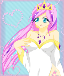 Size: 1500x1800 | Tagged: safe, artist:myumlamy, artist:sorahammer, fluttershy, human, g4, female, humanized, pixiv, shylestia, solo